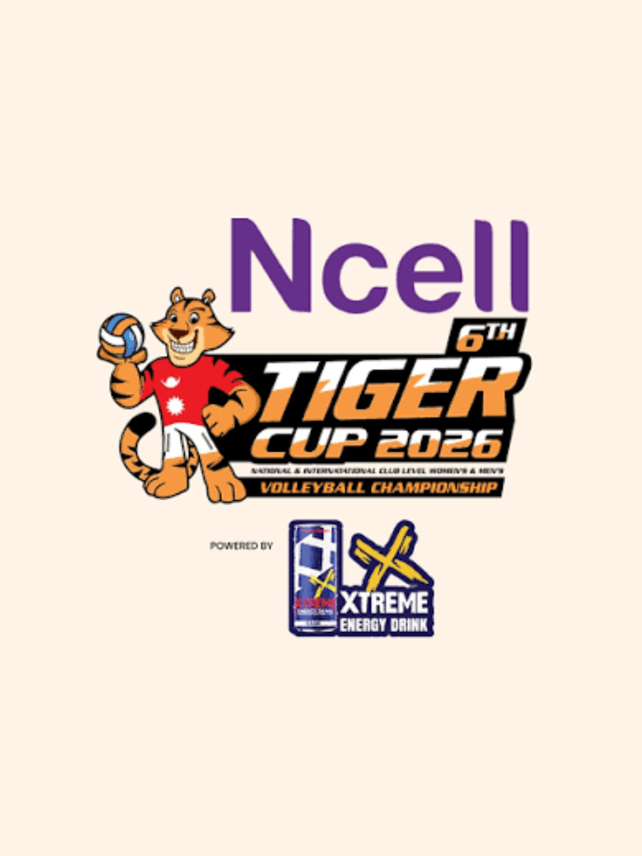 Ncell 6th Tiger Cup 2026 volleyball championship poster